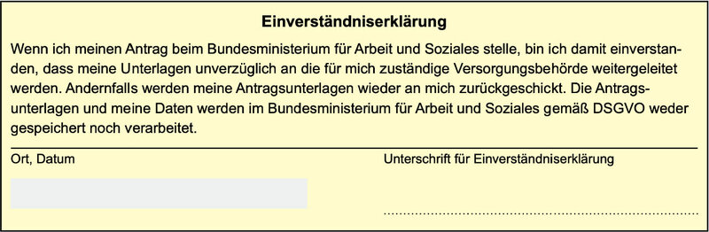 Abschnitt Einverständniserklärung zum Datenschutz und Datenspeicherung