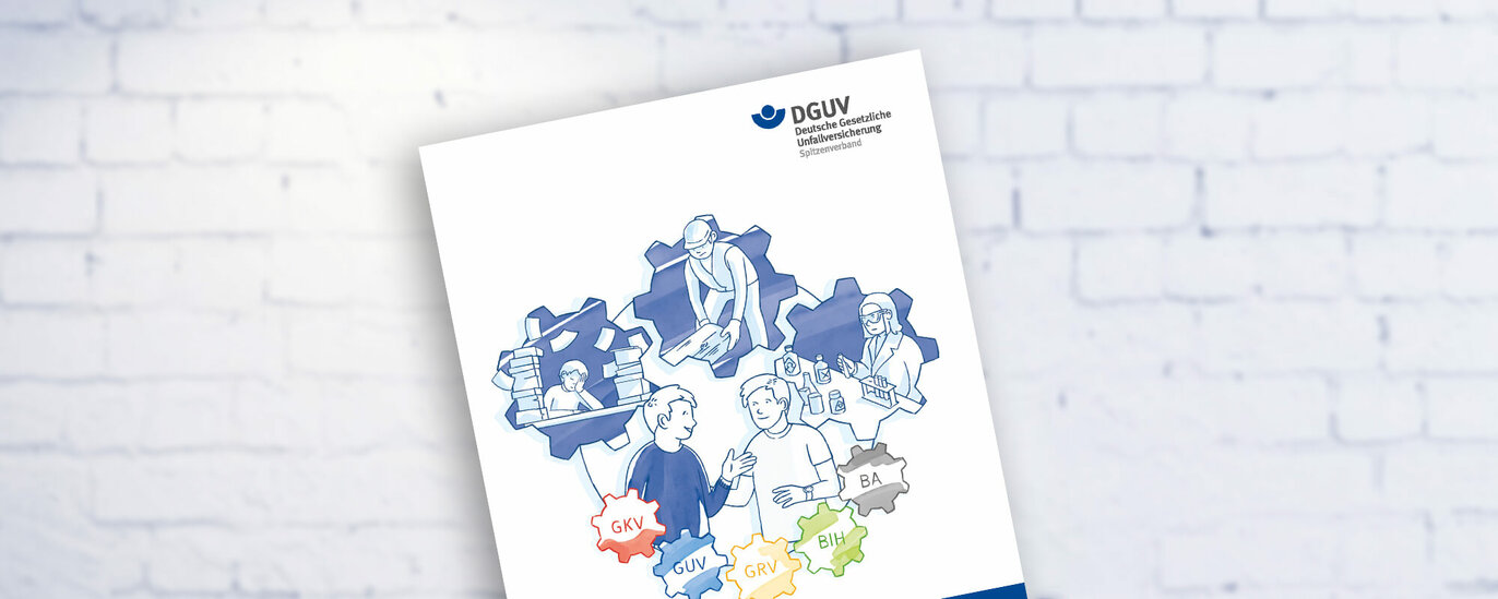 Der Titel des Dokuments „Leitfaden zur Zusammenarbeit der Sozialleistungsträger“ der DGUV (Deutsche Gesetzliche Unfallversicherung).