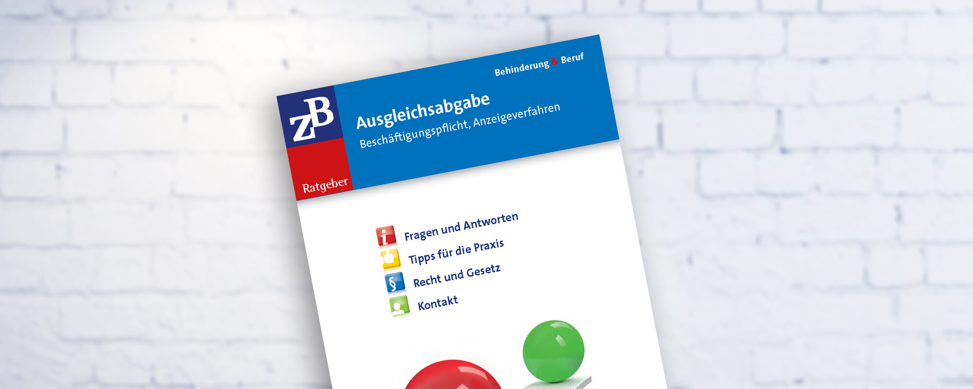 Cover des ZB Ratgebers zum Thema Ausgleichsabgabe. 