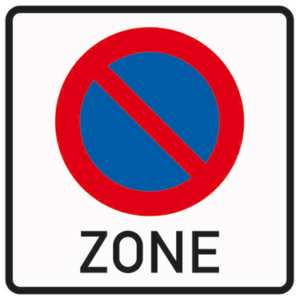 Verkehrsschild Halteverbotszone.