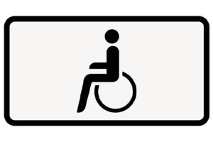 Zusatzschild Rollstuhlfahrer (für Personen mit Einschränkungen und Behinderungen)