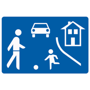Verkehrsschild für verkehrsberuhigte Zone