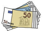 Illustration von mehreren Euro-Geldscheinen