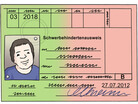 Illustration eines Schwerbehindertenausweises, (c) Lebenshilfe für Menschen mit geistiger Behinderung Bremen e. V., Illustrator Stefan Albers, Atelier Fleetinsel, 2013 Illustration eines Schwerbehindertenausweises, (c) Lebenshilfe für Menschen mit geistiger Behinderung Bremen e. V., Illustrator Stefan Albers, Atelier Fleetinsel, 2013