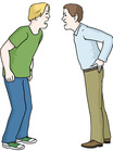 Illustration zweier sich streitender Männer