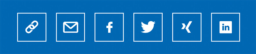 Abbildung der Icons für Social Media auf bih.de