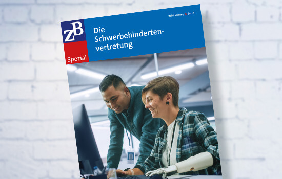 Die Abbildung zeigt das Cover der Broschüre "ZB Spezial Die Schwerbehindertenvertretung" .