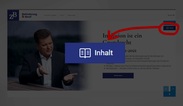 Auf diesem Bild wird der Inhaltsbereich im Digitalmagazin vergrößert dargestellt.