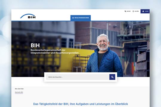 Screenshot des BIH-Portals.