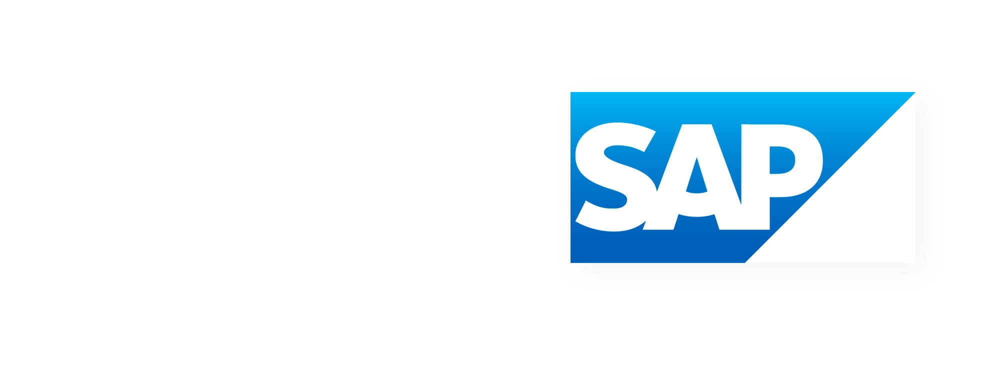 Firmenlogo SAP. Weiße Schrift auf blauen Hintergrund.