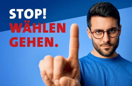 Wahlplakat SBV-Wahl mit Text: Wählen gehen